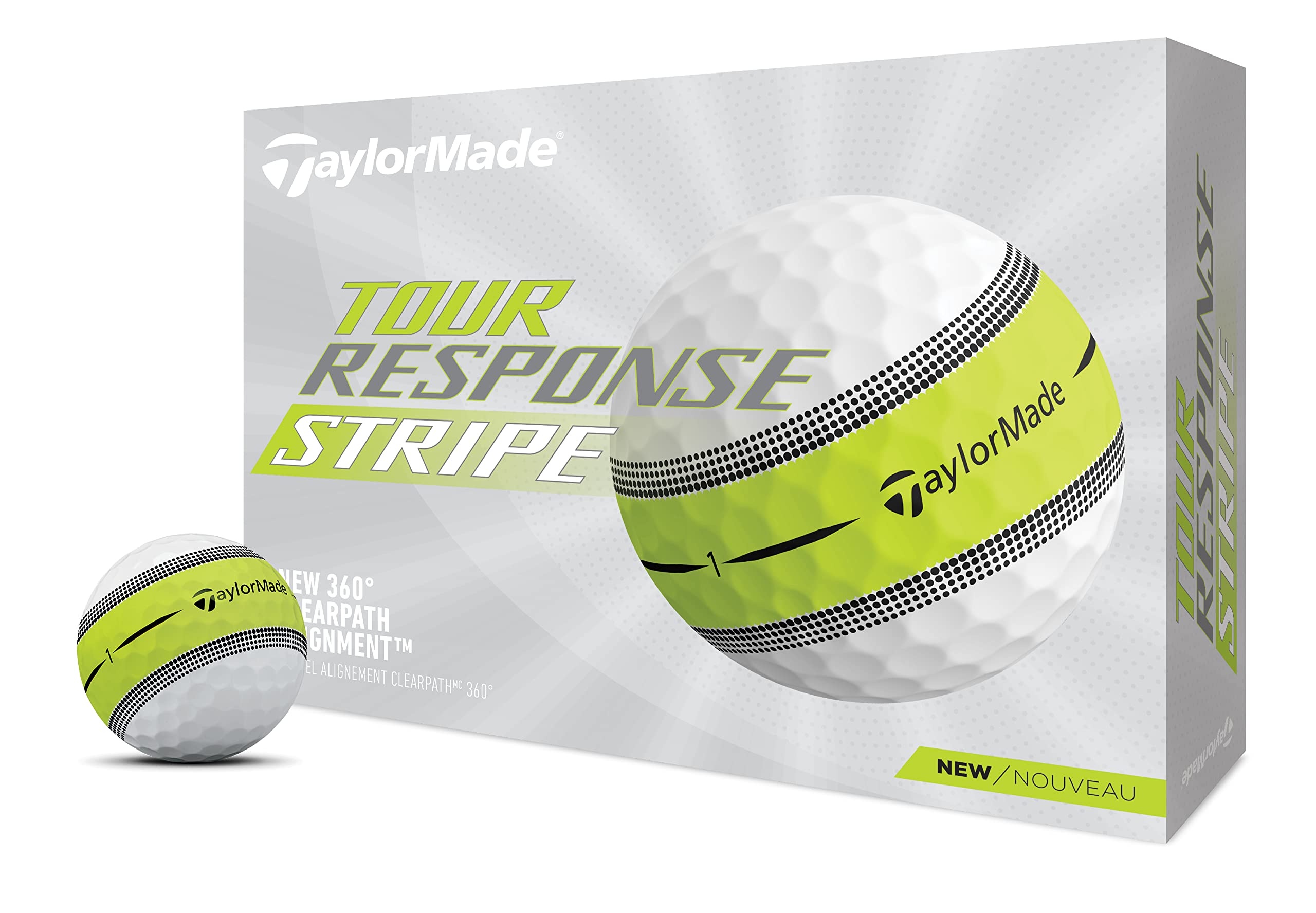 Taylormade Unisexs Tour Response Stripe Golf Ball, One Size