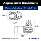Lewmar 12V/700-Watt V2 Gypsy Only For Electric Power/Sailboats 30'-40' With Stainless Steel Fastfit, Fits 5/16'' G4 Chain, Max P