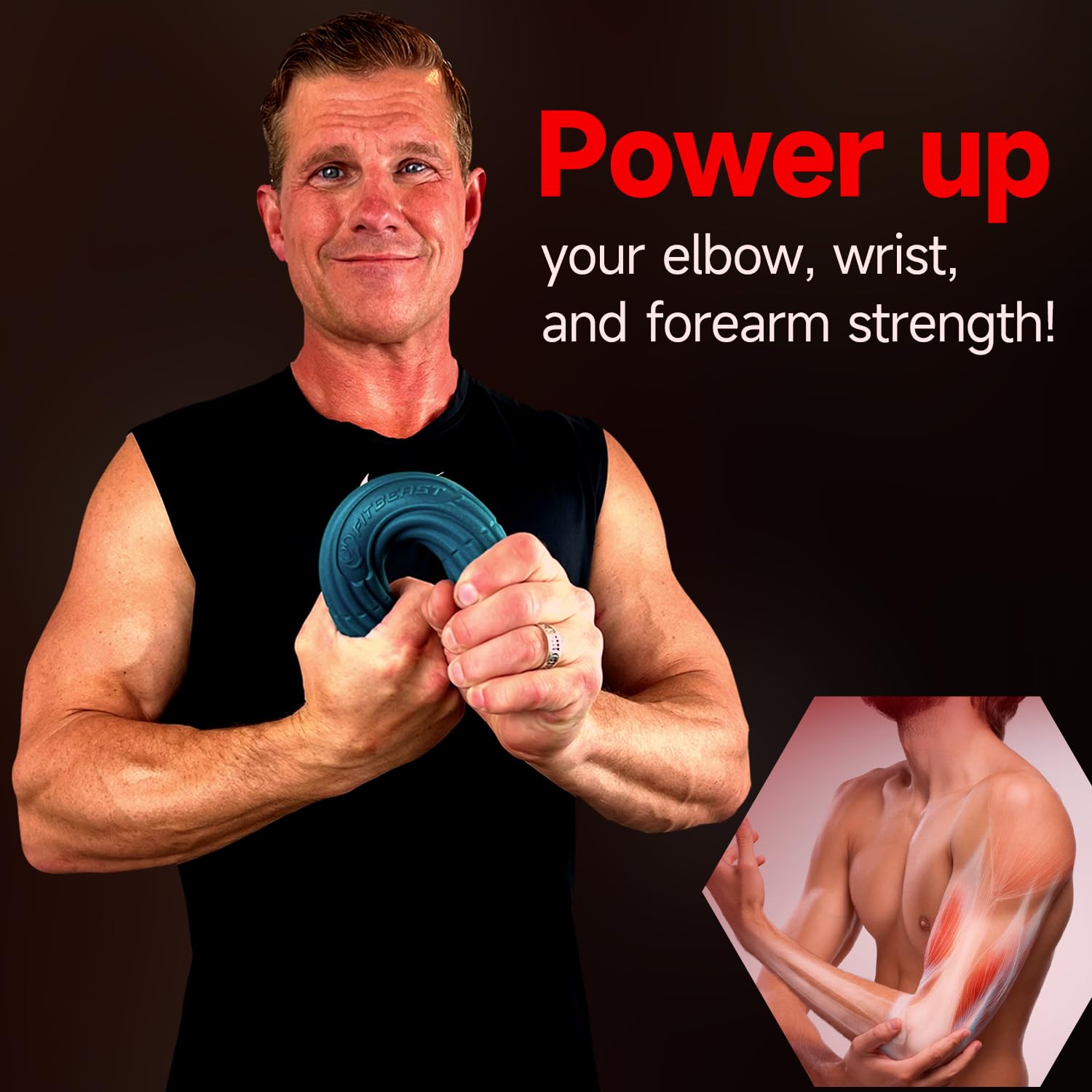 Fitbeast Hand Exerciser Bars For Physical Therapy - Relieves Tendonitis Pain & Improve Grip Strength, Injury Recovery, Forearm (