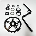 XYAUTO 2    Cup Bicycle One-Piece Crank Set, Bike Bottom Pedal Crank Kit 40T Sprocket 152mm Crank Arm for Road Bicycle (Black)