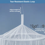 Mosquito Net For Single To King-Sized Beds - Fully-Enclosed Bed Canopy For Travel Or Decoration - Free Bag, Hanging Kit & Adhesi