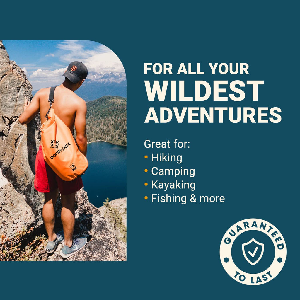 Earth Pak -Waterproof Dry Bag - Roll Top Dry Compression Sack Keeps Gear Dry For Kayaking, Beach, Rafting, Boating, Hiking, Camp
