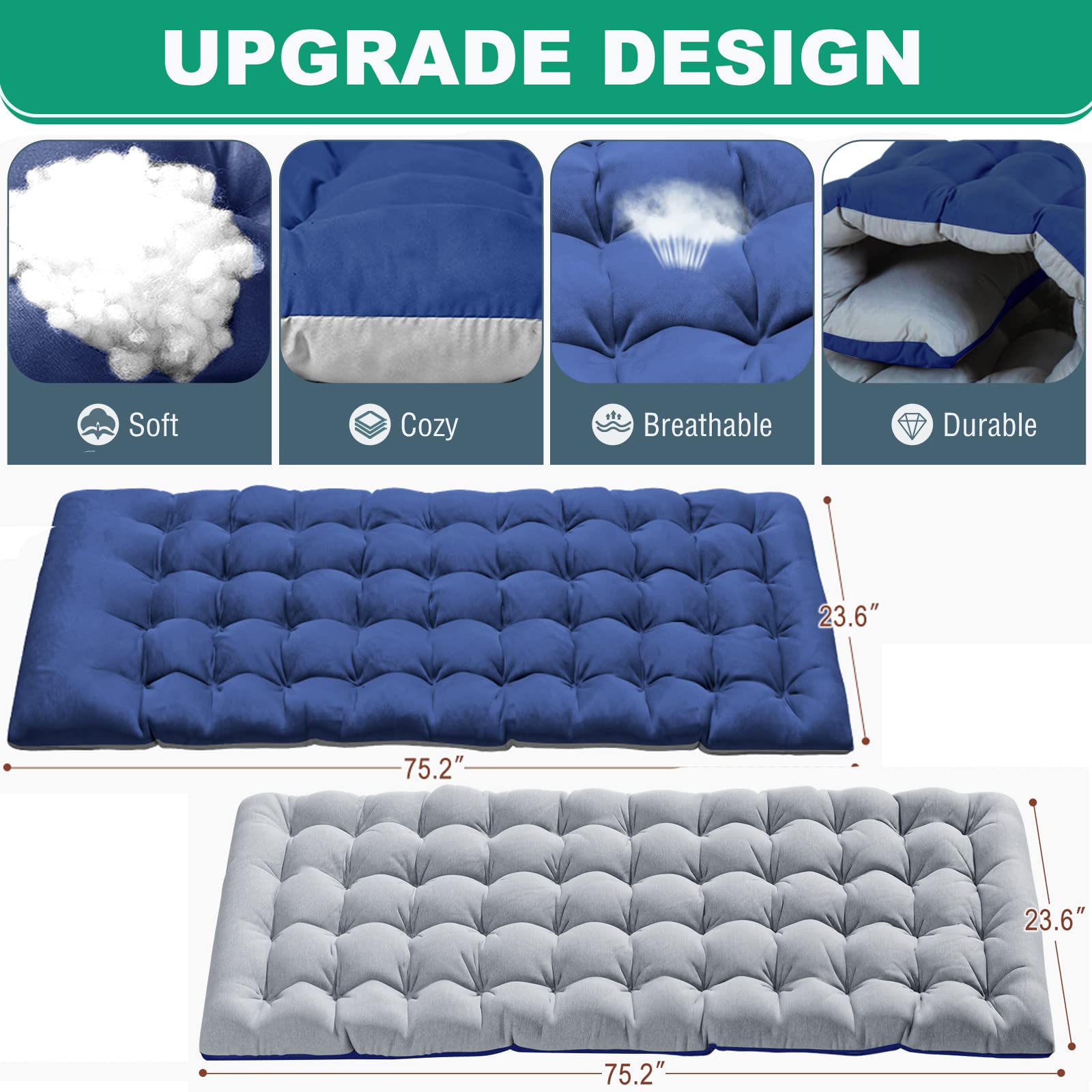 Lilypelle Portable Folding Camping Cot, Adjustable 4-Position Adults Reclining Chaise With Pillow, Outdoor Portable Lounge Chair
