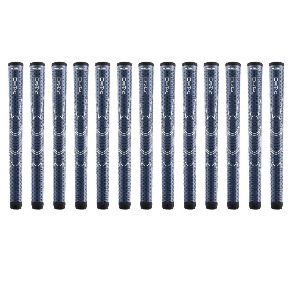 Winn Dri-Tac Midsize (+1/16 Inch) Navy Blue 13 Piece Golf Grip Bundle (