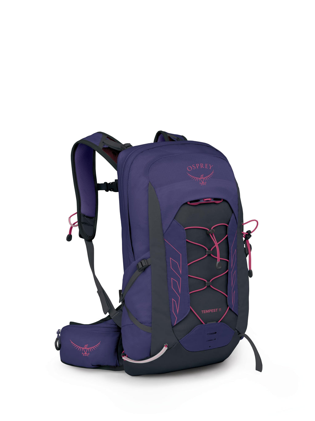 Osprey Tempest 11L Womens Lightweight Hiking Backpack - Small Daypack for Travel & Camping, Deep Fig/Hotspot Pink