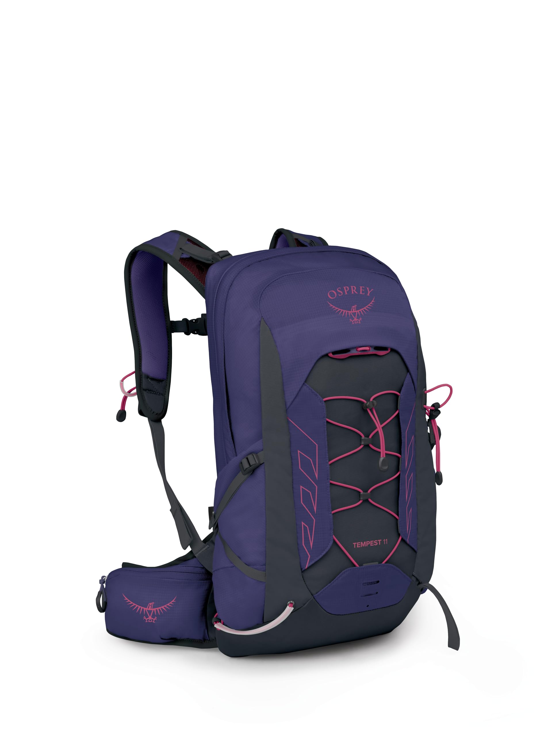 Osprey Tempest 11L Womens Lightweight Hiking Backpack - Small Daypack for Travel & Camping, Deep Fig/Hotspot Pink