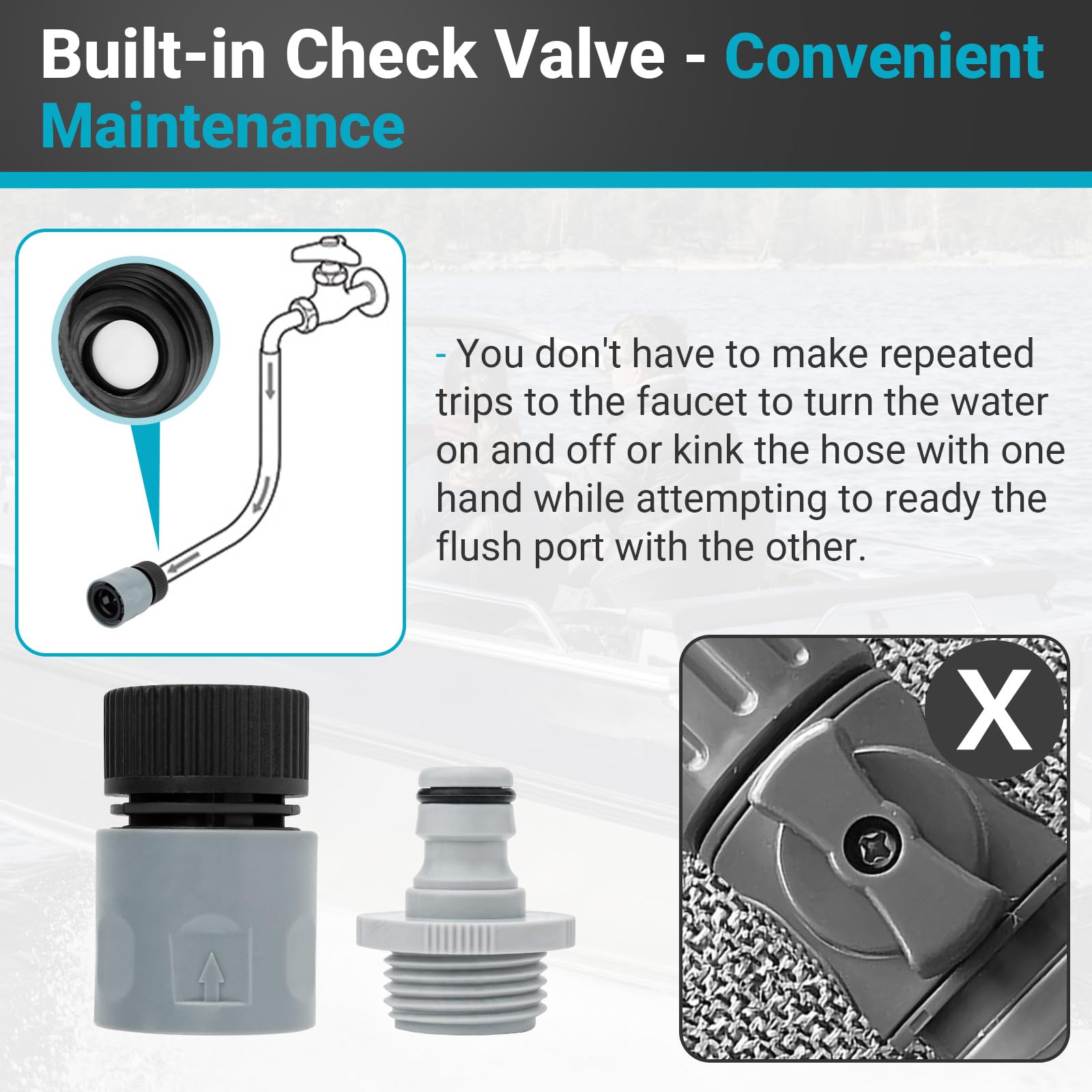 Xcwt Quick Connect Flush Adapter Kit For Seadoo - Water Hose Flush Adapter For Sea Doo 1997-2011 Jetski Pwc (Except 1999 & 2000