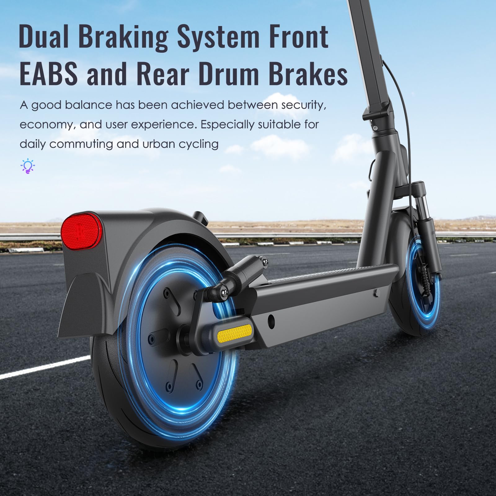 Electric Scooter,28 Mile Range Double Shock Absorption System,10   Solid Tires,Up to 25MPH,500W Powerful Motor,540W/H Foldable E