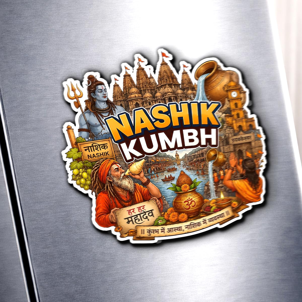 Spiritual Destination India Series Fridge Magnet, Nashik Kumbh