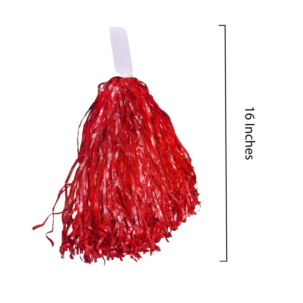 Windy City Novelties 12 Pack Red Cheerleader Pom Poms  Cheerleading Supplies Team Spirit Team Colors Sporting Events Halloween S