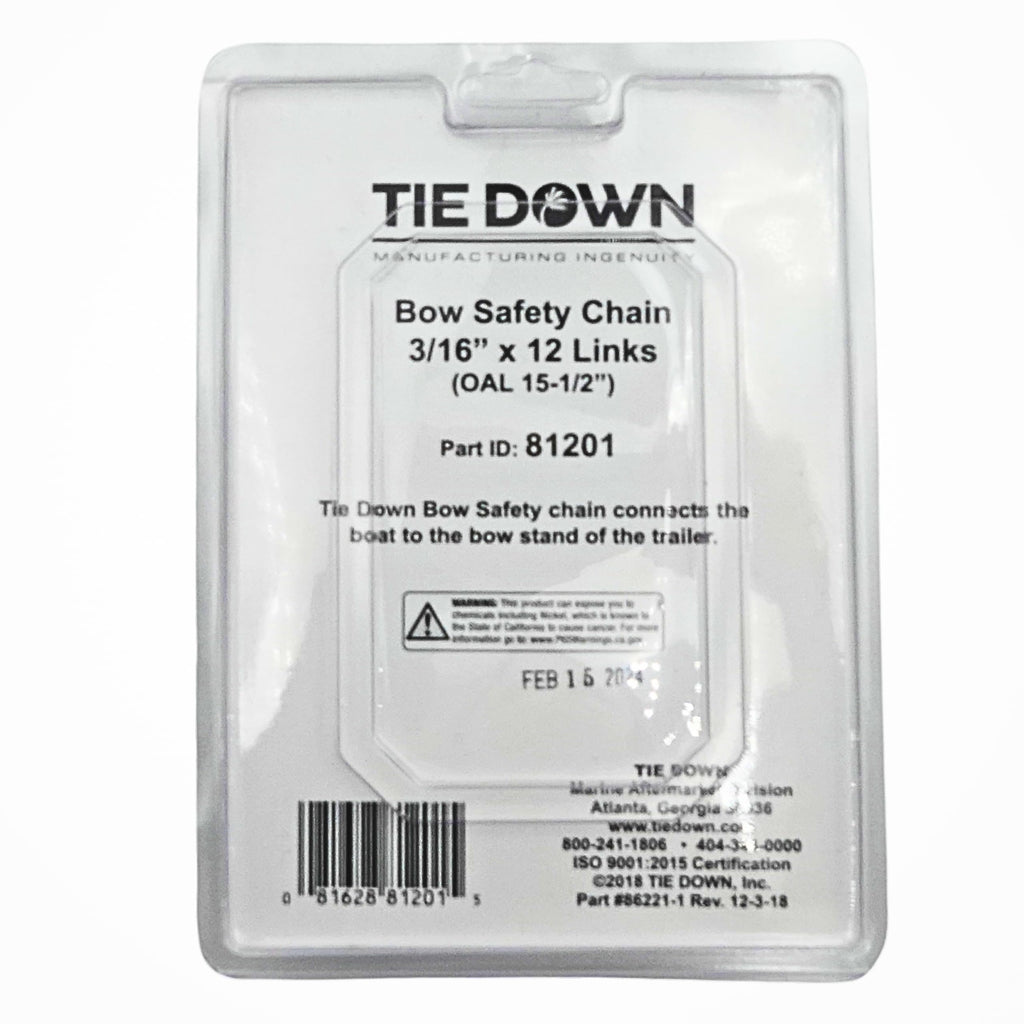 Tie Down Trailer Safety Chains With Hooks - Boat Safety Kit - 15'' Towing Chain
