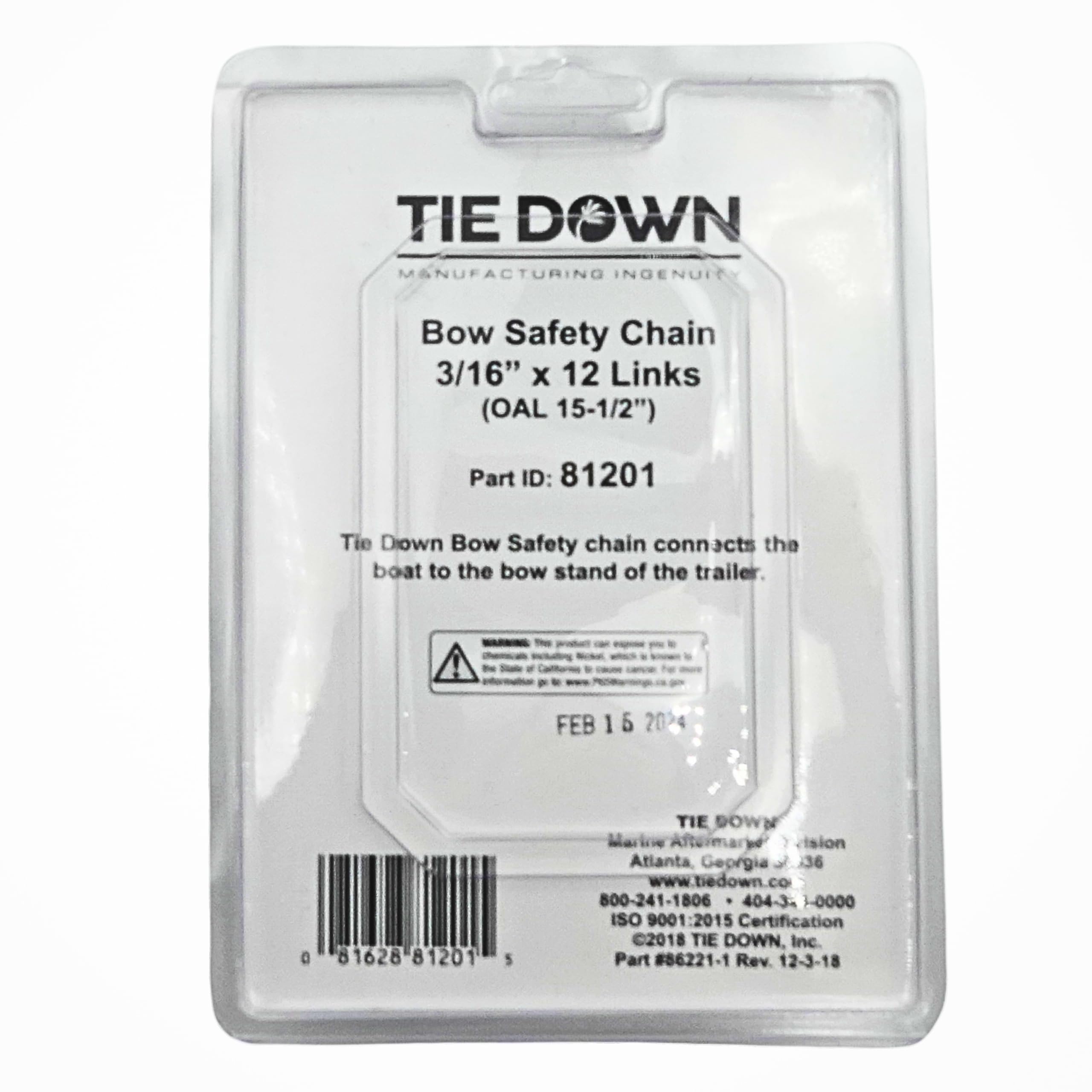 Tie Down Trailer Safety Chains With Hooks - Boat Safety Kit - 15'' Towing Chain