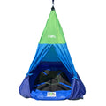 M & M Sales Enterprises Outdoor Teepee Tent Swing, 39in Textilene Platform, Colorful Detachable Tent, Hanging Tree Fort, 250 Lbs