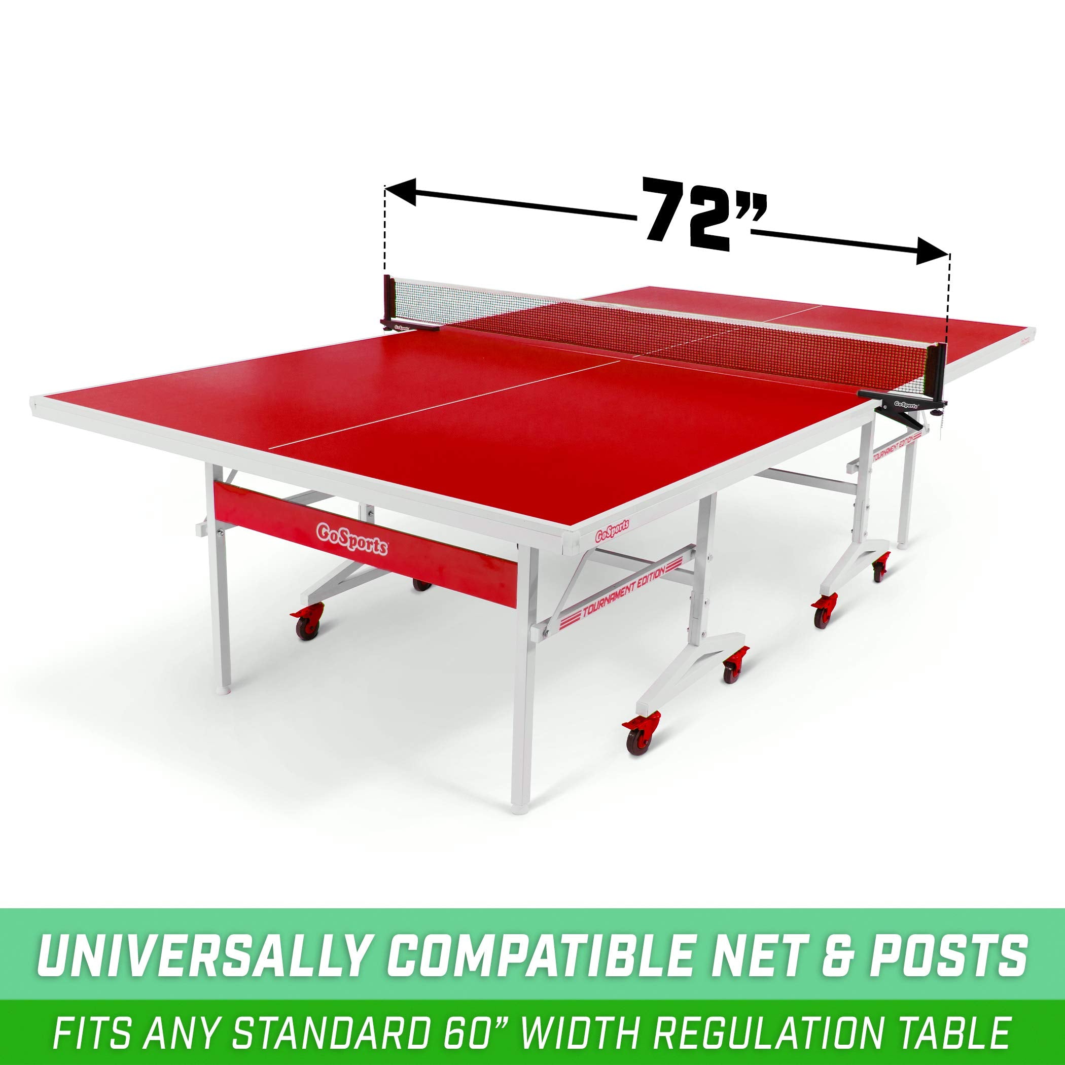 Gosports Universal Regulation Table Tennis Net With Clamps 72 Inch Tournament Regulation Net With Adjustable Side Posts