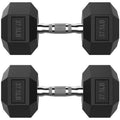 HANDBODE 37.5LB Hex Dumbbell Pair, Rubber Encased Hexagonal Hand Weights for Strength Training, Workout & Exercise