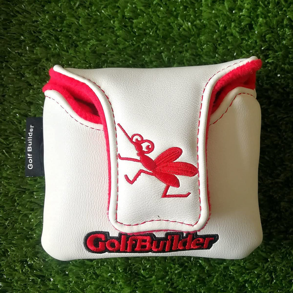 Golf Builder Spider Embroidery Golf Club Square Mallet Cover Spider Mallet Cover (White)