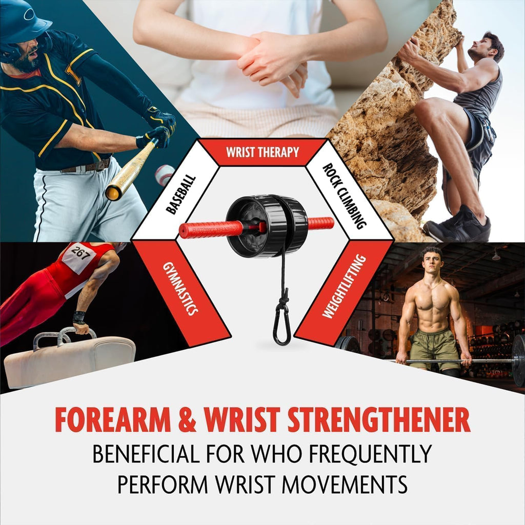 Dmoose Forearm Strength Trainer - Hand, Wrist, And Forearm Trainer - Durable Pvc Anti-Slip Grip Handles And Quick Locking Mechan