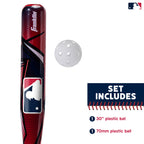 Franklin Sports Kids Mlb Slammin' Baseball Bat & Ball Set - Youth Plastic Baseball Bat + Ball - Fun Backyard Toy For Boys + Girl
