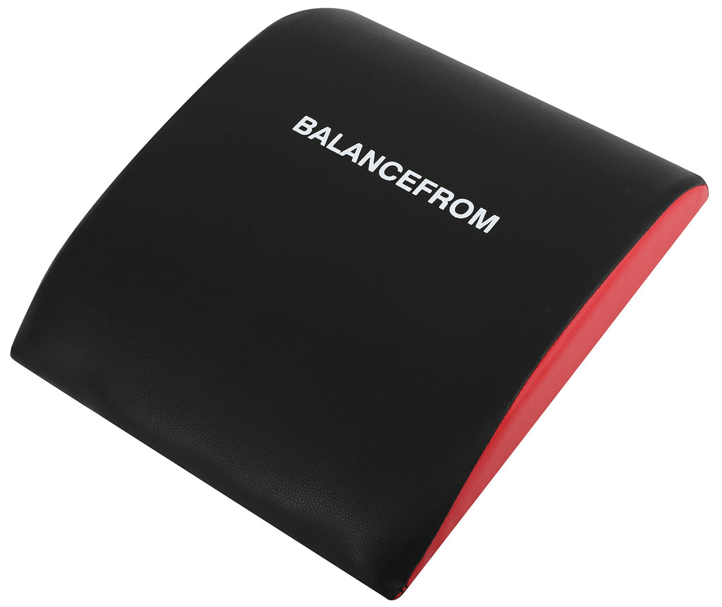 Balancefrom Ab Mat Trainer Abdominal Machine Exercise Crunch Roller Workout Exerciser, Black/Red, Ab Mat (Regular)
