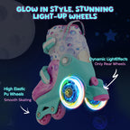 SULIFEEL Adjustable Toddler Roller Skates for Girls Boys Kids,Fun Illuminating Light Up Flash Wheels Three-Point Type Balance Su