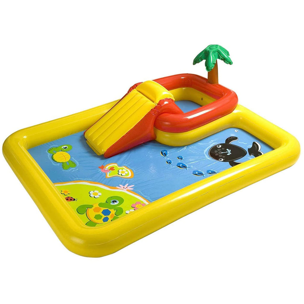 Intex 57454Ep 100-Inch X 77-Inch Inflatable Ocean Children'S Play Center Outdoor Backyard Kiddie Pool And Game Set