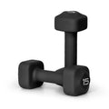 Tone Fitness 15 lb Neoprene Dumbbell Pair for Home Workouts - Non-Slip Design - Black