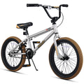 vollsch Freestyle BMX Bikes 18 Inch Kids Bicycle for 6-12 Years Old Teens, Boys, Girls, Beginner-Lever Riders, Titanium Silver