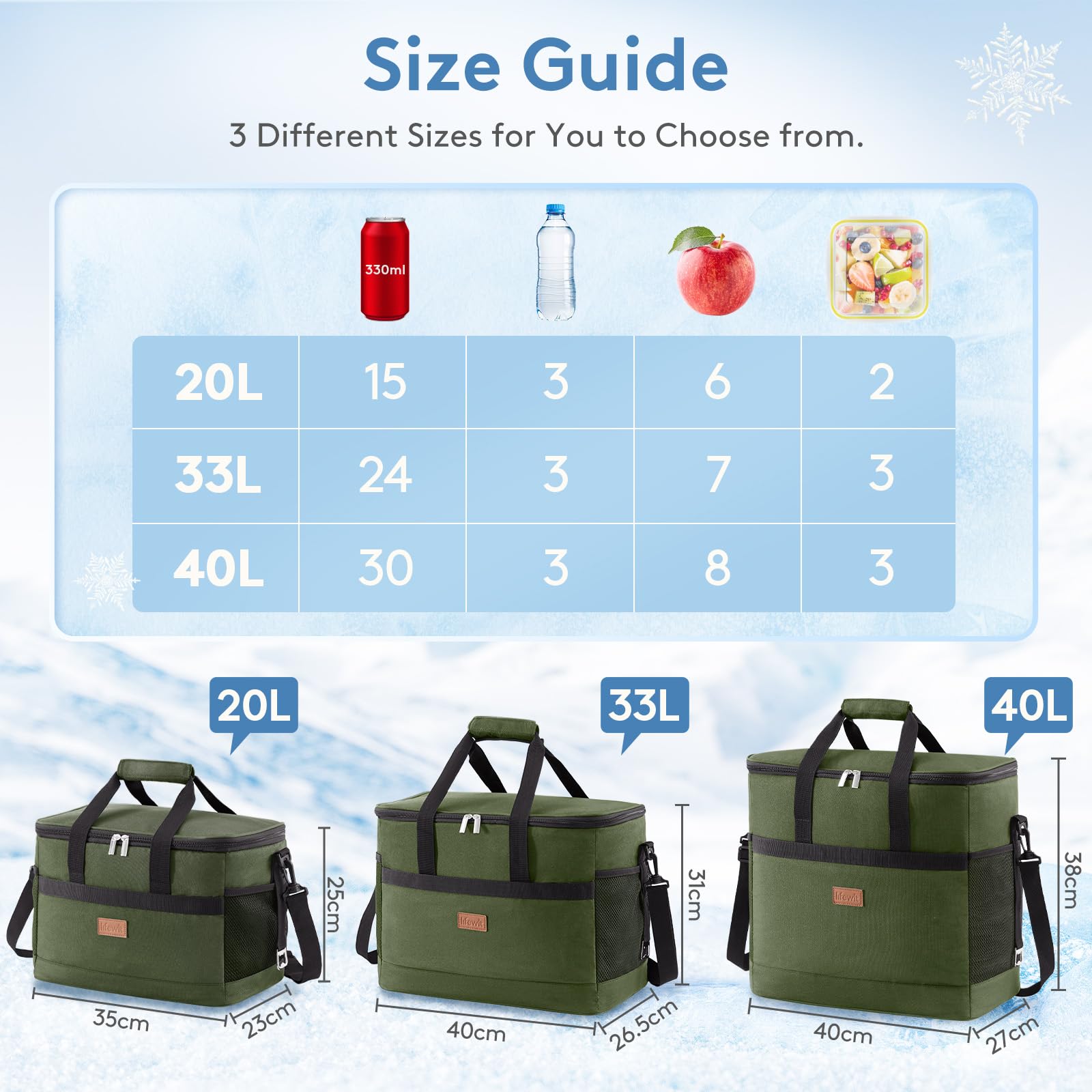 Lifewit Cooler Bag 30 Cans Collapsible And Insulated Large Lunch Bag Leakproof Soft Cooler Portable For Camping/Bbq/Family Outdo