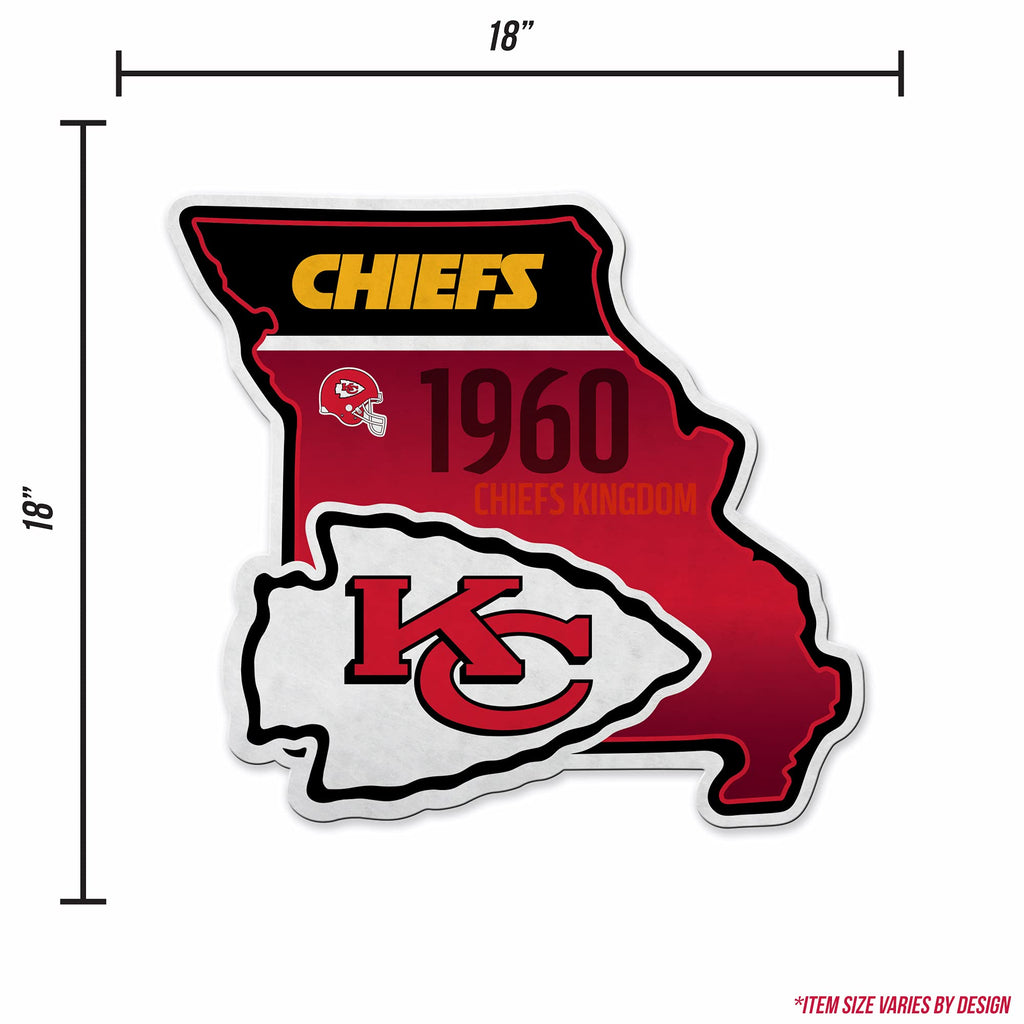 Rico Industries Nfl Football Kansas City Chiefs State Shape Shape Cut Pennant - Home And Living Room D  Cor - Soft Felt Ez To Ha