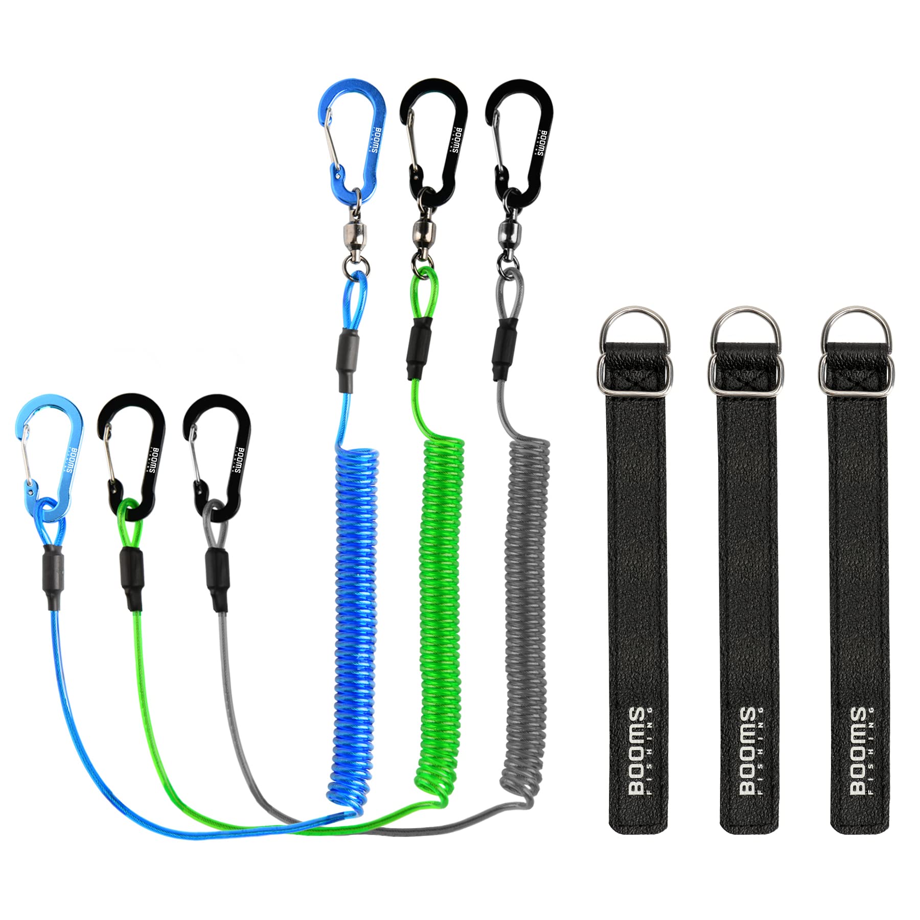 Booms Fishing T02 Fishing Pole Tether With 7.1'' Belt, Kayak Paddle Leash, Paddle Board Fishing Accessories, Heavy Duty Fishing 