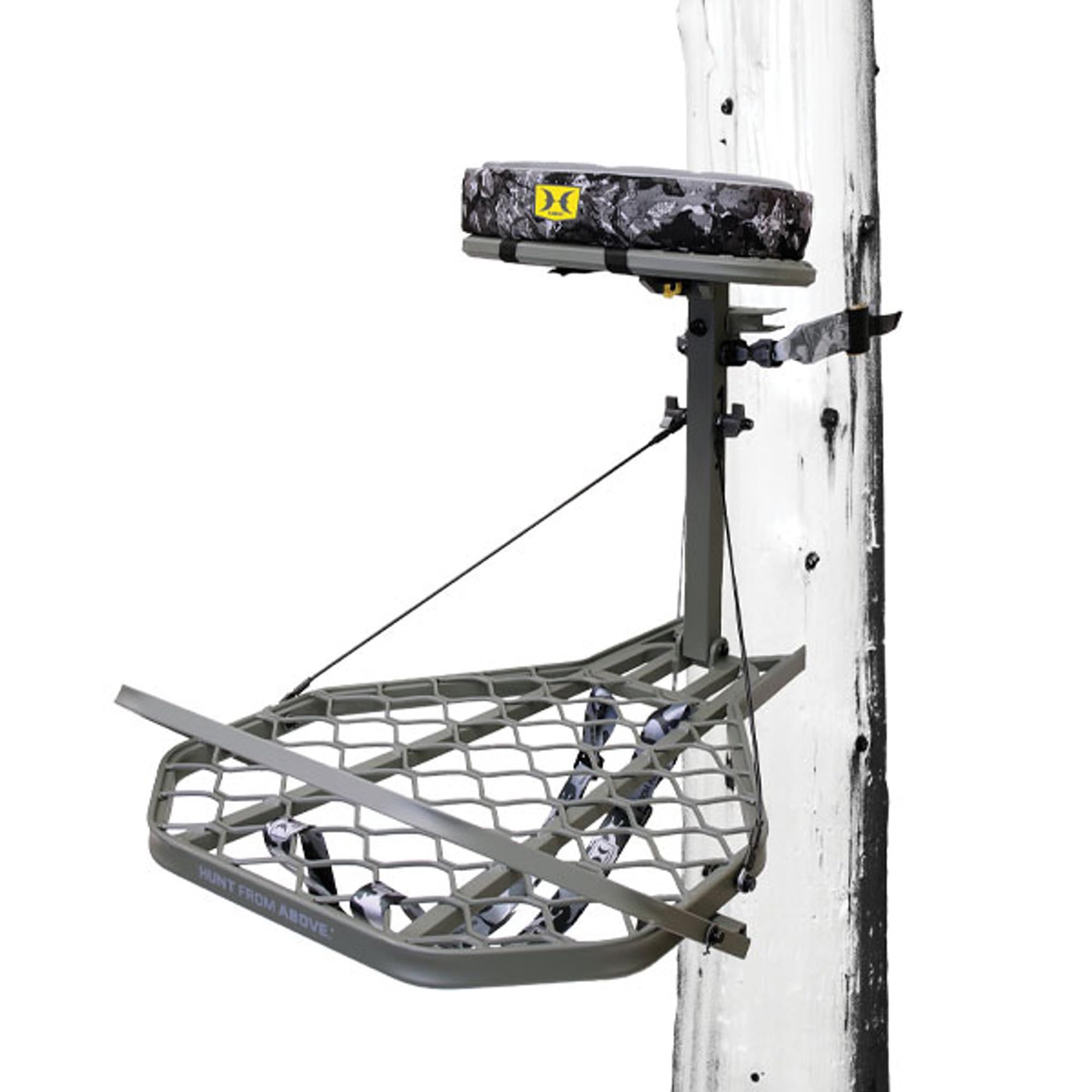 Hawk Hang-On Tree Stand, Platform w/Safety Harness & Straps for Deer Hunting, Helium Pro - Adjustable Climbing Treestand Accesso