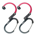 Gear Aid Heroclip Carabiner Gear Clip And Hook (Medium) For Camping, Backpack, And Garage Organization, Black And Red, 2 Pack