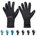 Omgear Neoprene Gloves Diving Wetsuit Gloves 3Mm Glued Anti-Slip Flexible Thermal With Adjustable Waist Strap For Snorkeling Scu