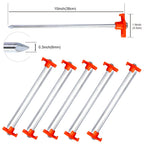 Abccanopy 15 Inch Tent Stakes 10 Pcs Non-Rust Metal Ground Anchors, Heavy Duty Spikes With 4 Ropes For Outdoor Camping, Orange