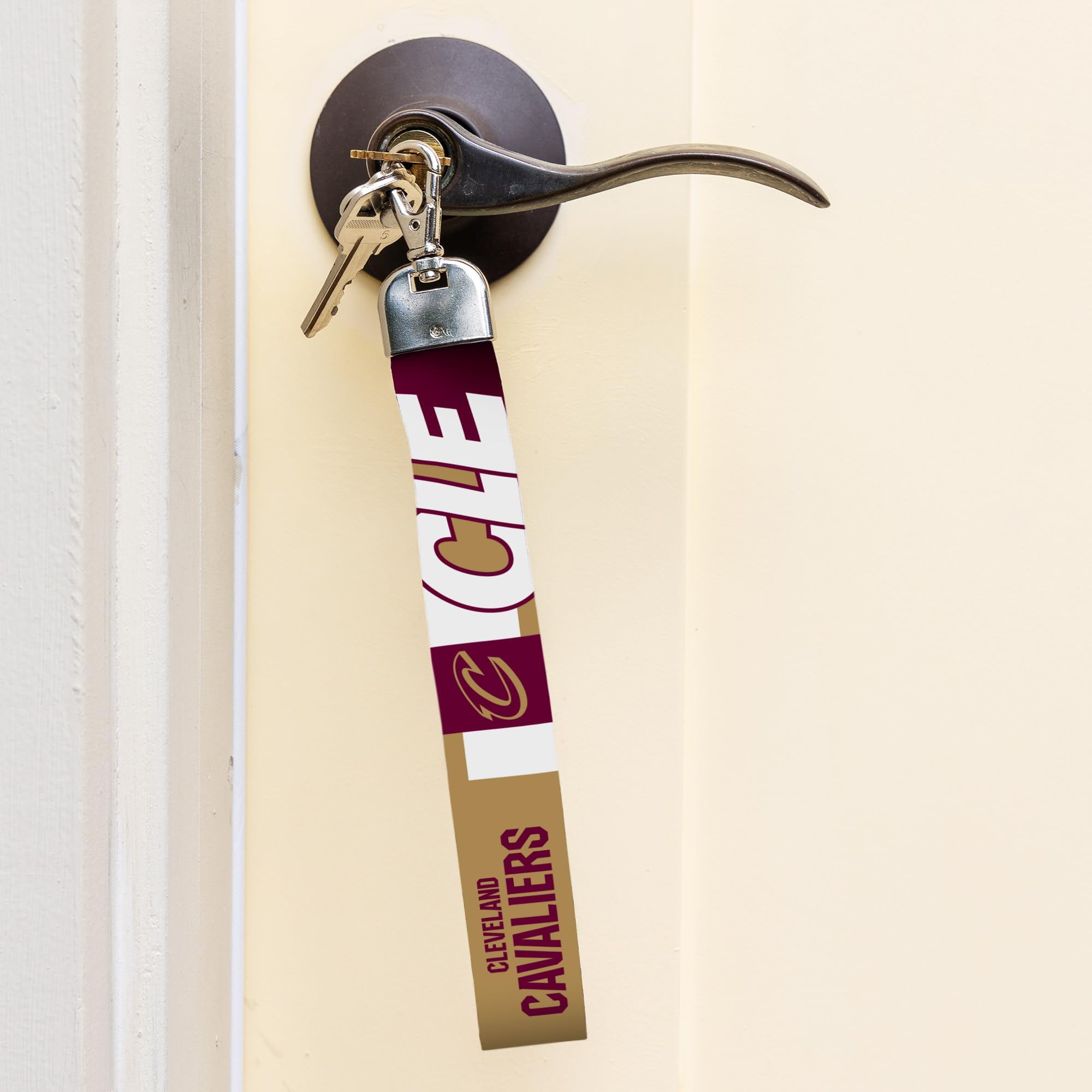 Rico Industries Nba Basketball Cleveland Cavaliers Wrist Lanyard Key Chain, Cute Wristlet Strap Keychain Holder For Women Men Ca