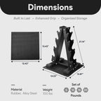 BalanceFrom Rubber Coated Hex Dumbbell Set with A-Frame Rack, Black - Solid Cast Iron Home Gym Weights with Chrome Handles for F