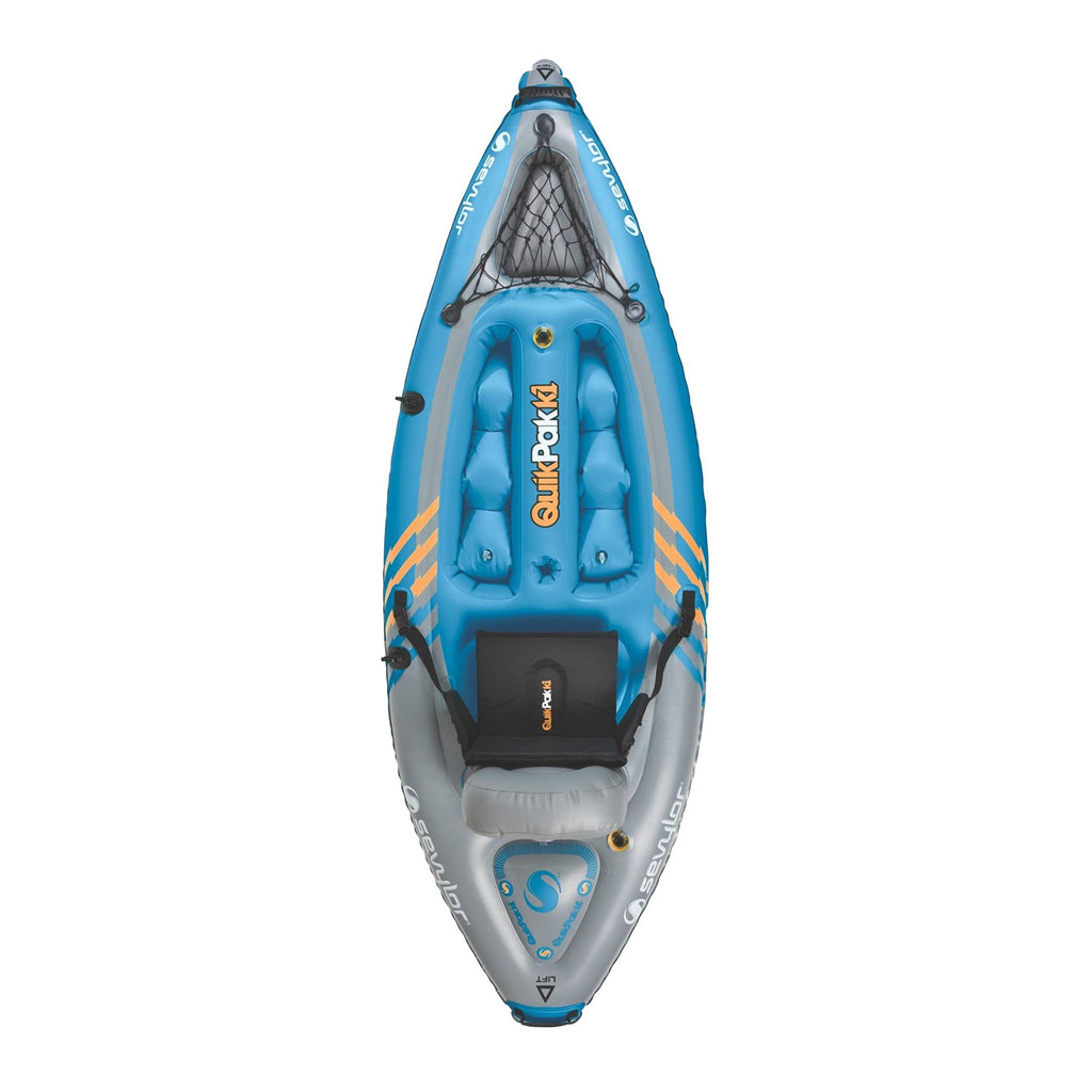 Sevylor Quickpak K1 1-Person Inflatable Kayak, Kayak Folds Into Backpack With 5-Minute Setup, 21-Gauge Pvc Construction; Hand Pu