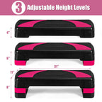 Goplus 31'' Aerobic Exercise Stepper Deck, 4    6    8   Levels Height Adjustable Fitness Workout Step Platform Trainer With Ris