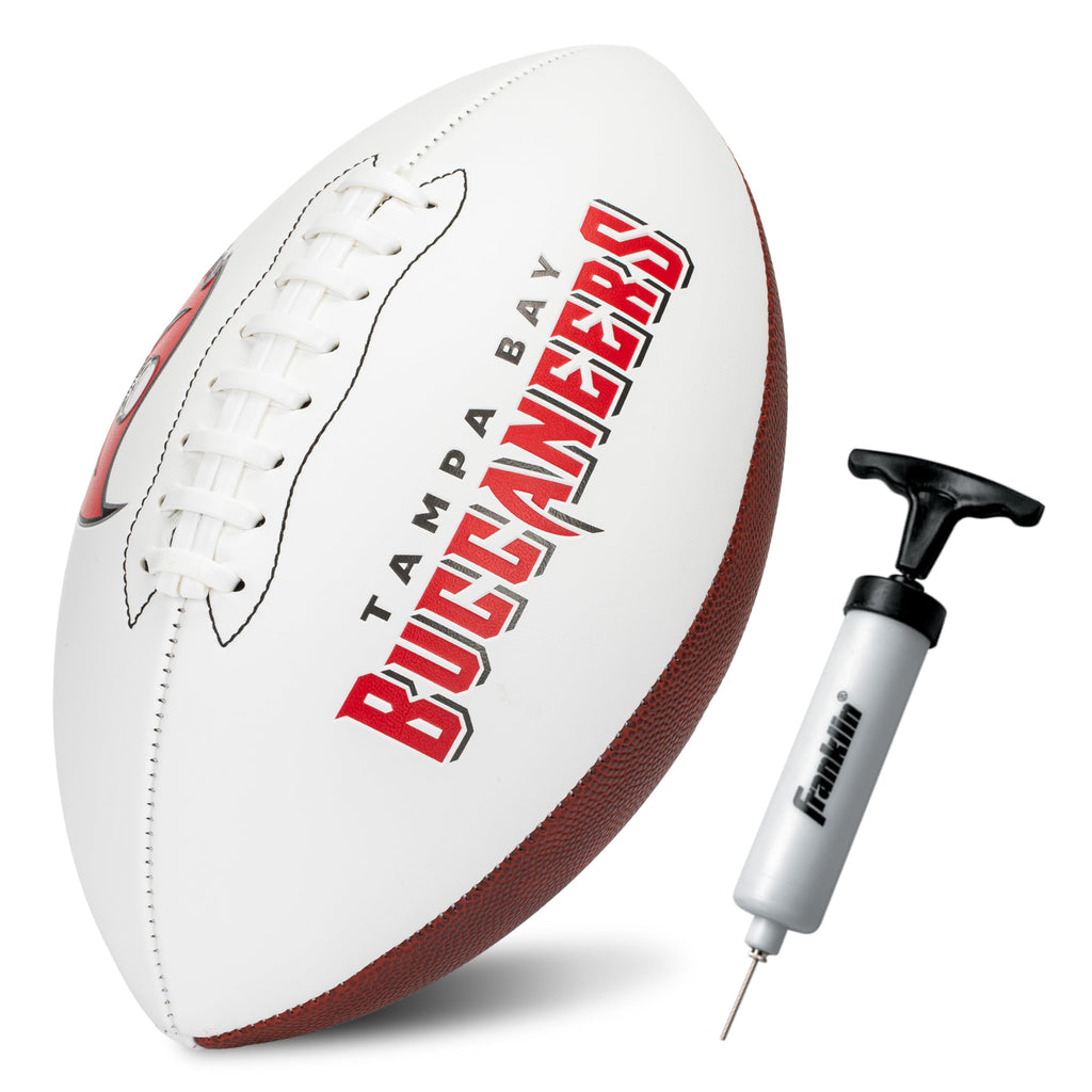 Franklin Sports Nfl Tampa Bay Buccaneers Autograph Football - Official Size White Panel Souvenir Football For Autographs + Signa