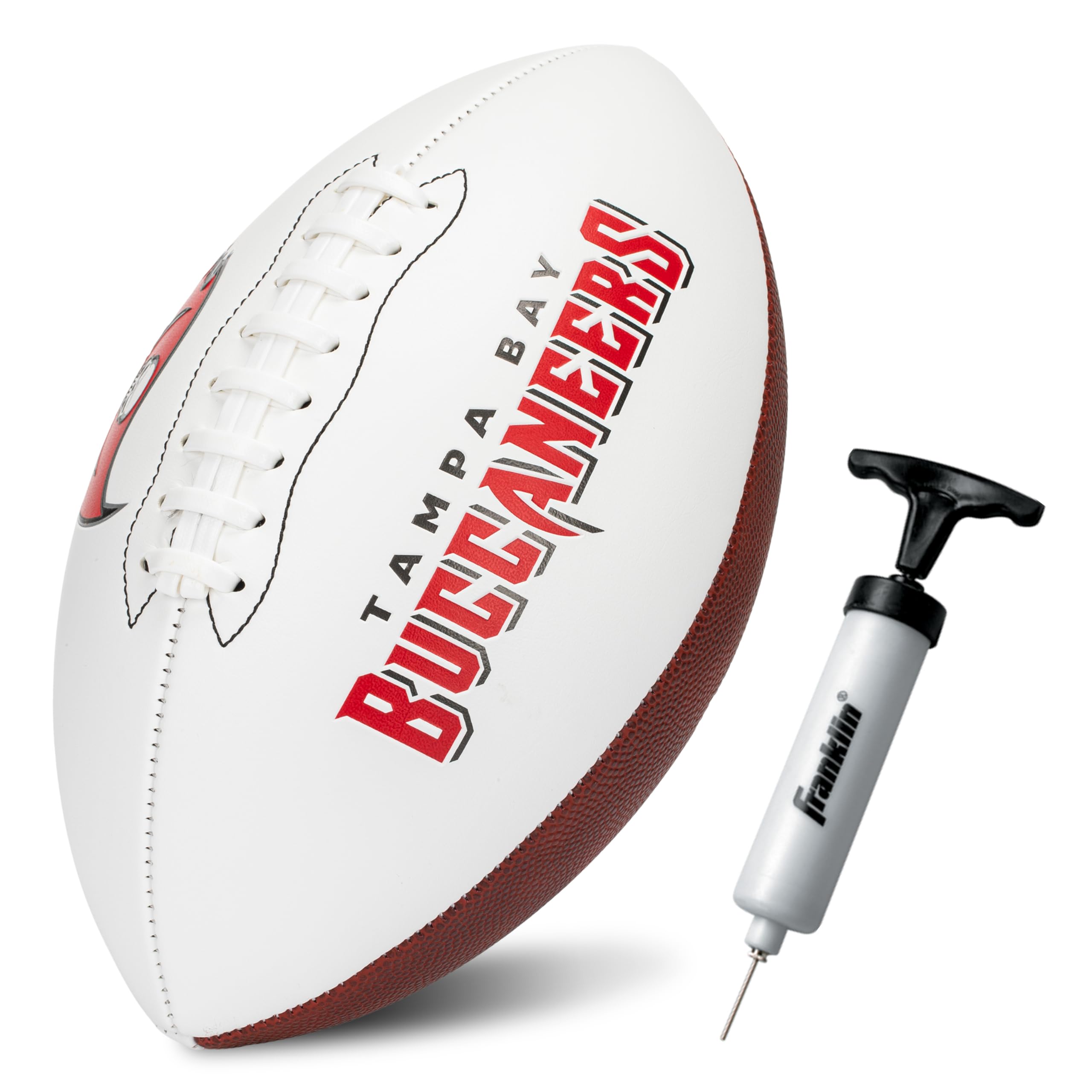 Franklin Sports Nfl Tampa Bay Buccaneers Autograph Football - Official Size White Panel Souvenir Football For Autographs + Signa