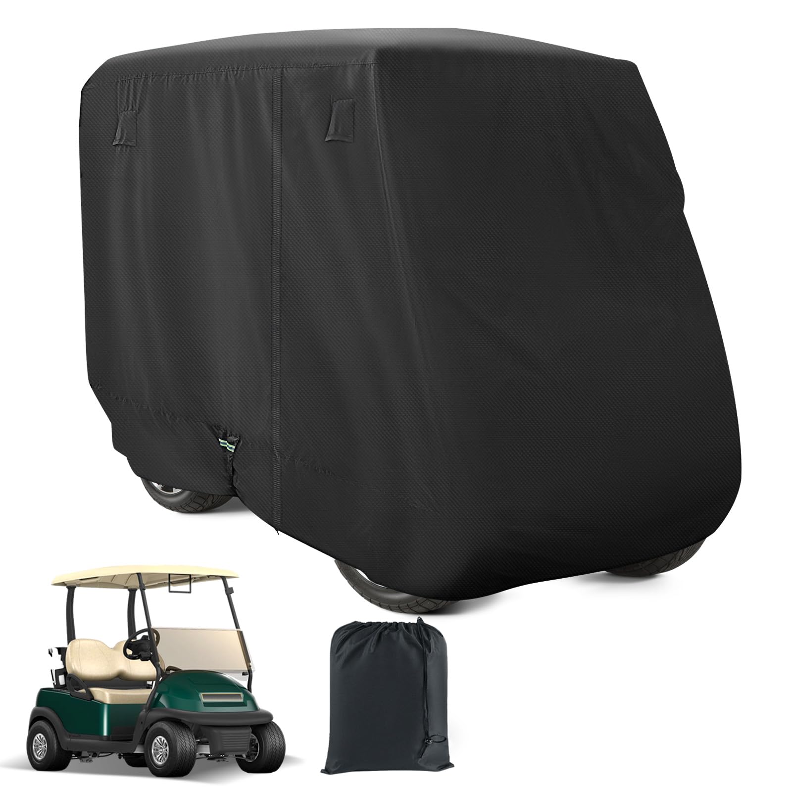 Universal Golf Cart Cover, 620D Waterproof Windproof Golf Cart Cover with Storage Bag, Suitable for Most 2/4 Passenger Club Car,