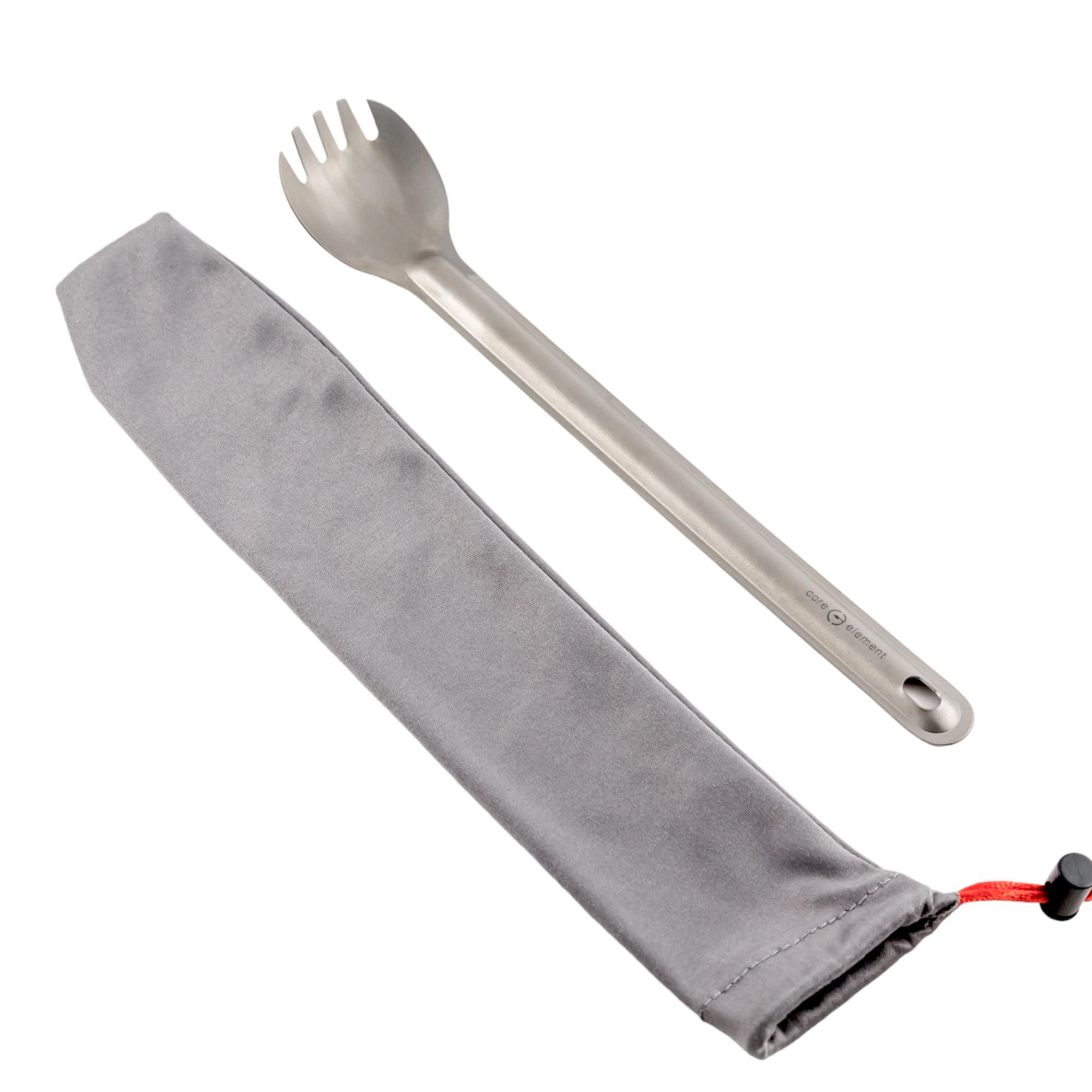 Core Element Pure Titanium 8.5'' Long Handle Spork Outdoor Ultralight Bushcraft Campfire Flatware For Camping Backpacking Great