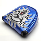 Gooaction Skull Golf Club Heel Shafted Mallet Putter Cover Magnetic Closure Design Synthetic Leather Putters Headcover Blue