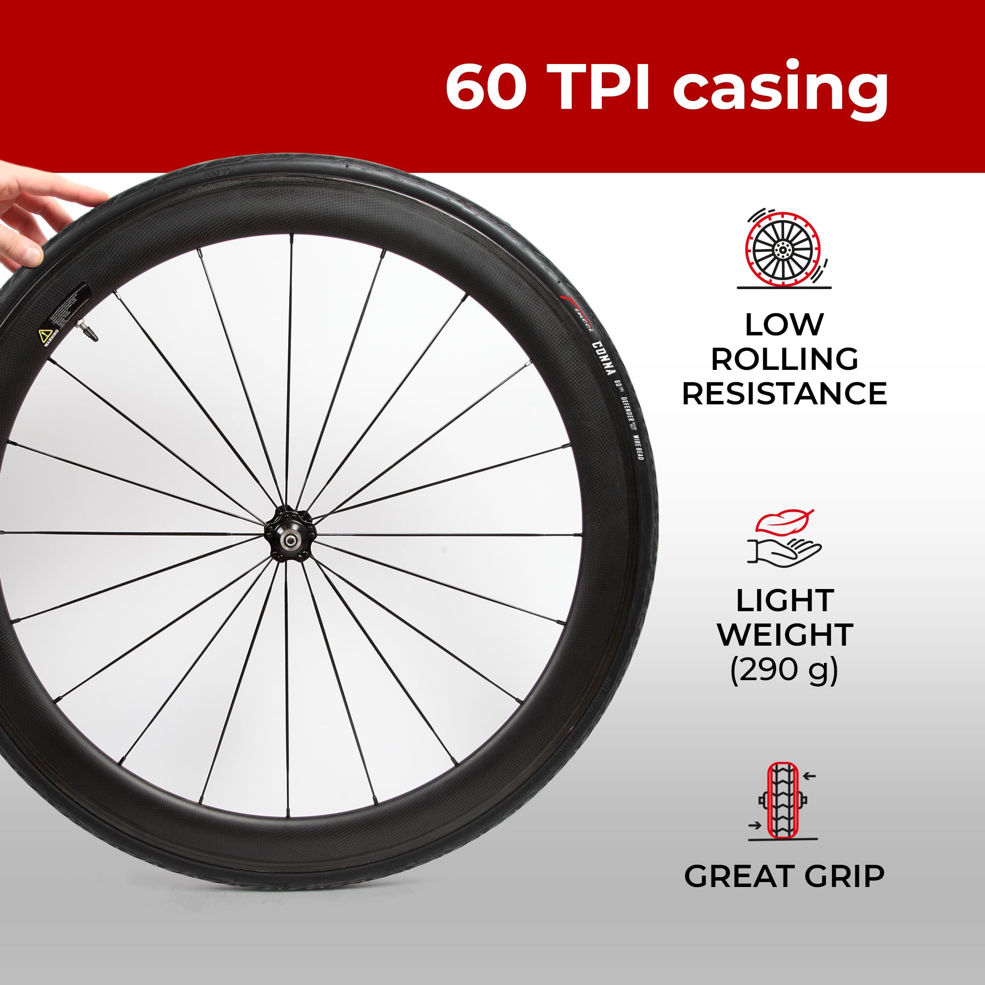 Fincci Pair 700X23C Tires Road Bike 23-622 Foldable Bike Tire 60Tpi With 1Mm Antipuncture Protection For Cycling Racing Touring