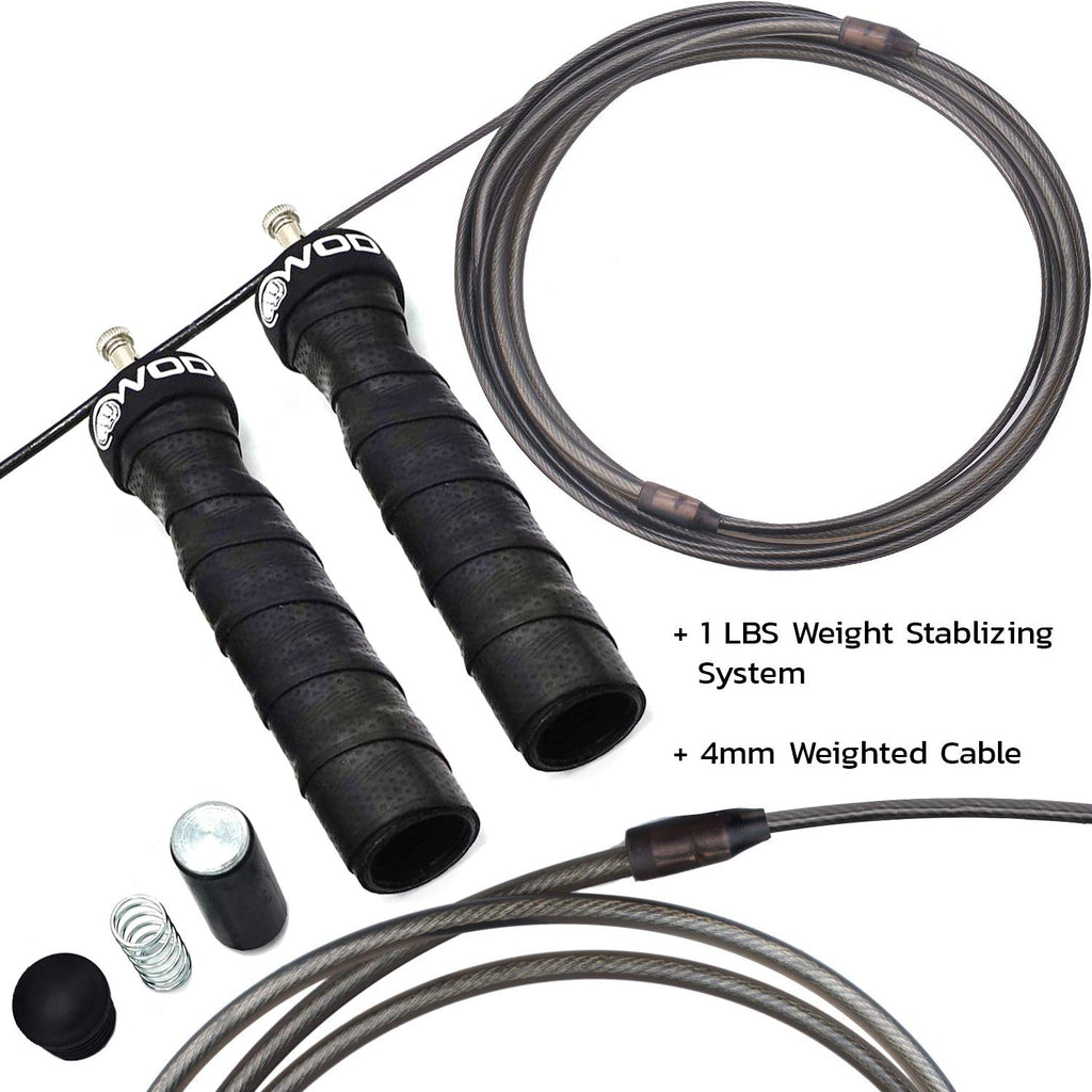 Weighted Jump Rope For Women & Men - 1 Pound (1Lb) Adjustable Heavy Speed Jump Rope Handles With Removable Weights, Cross Traini