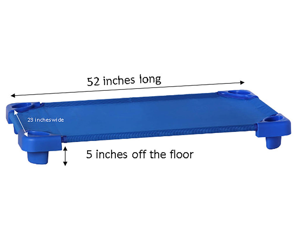 Sprogs Heavy Duty Childrens Standard 52''L Stackable Daycare Cots For Preschool Kids Sleeping, Resting, And Naptime, Spg-021-5-C