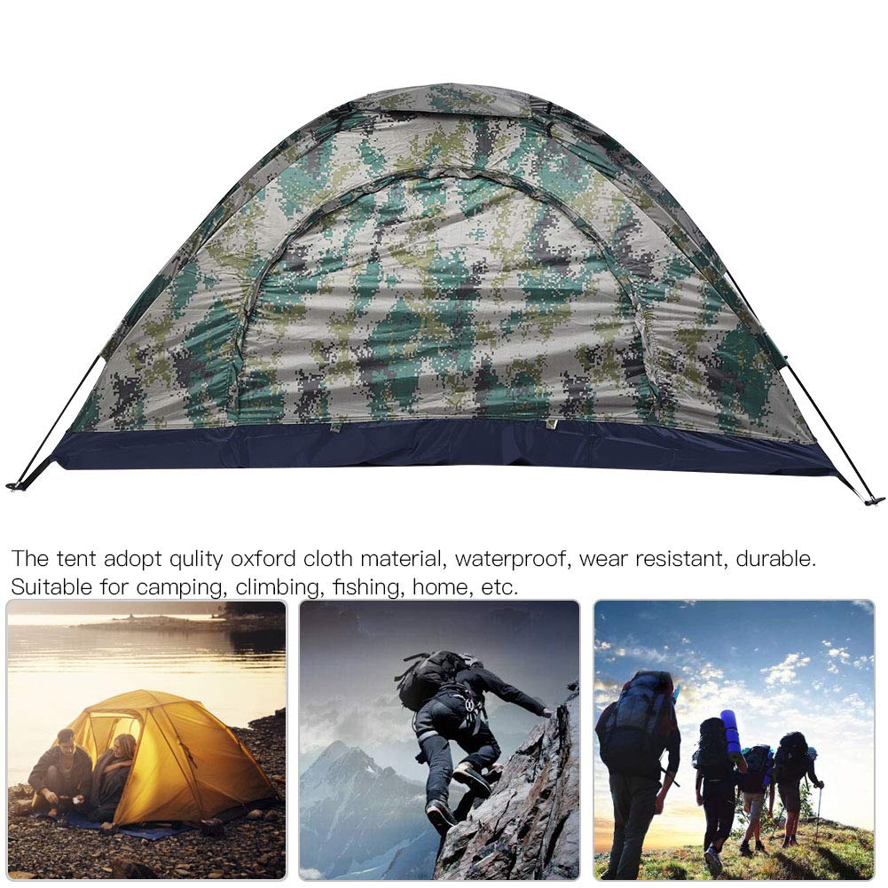 Camouflage Camping Tent-1 Person Lightweight Waterproof Windproof Backpacking Tent Emergency Pop Up Instant Tent For Family,Back
