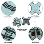 APEXUP 20lbs Weighted Vest Men Women, Weight Vest for Women Workout Equipment for Strength Training Running (Pastel Blue)