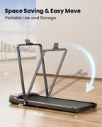 Abonow Walking Pad, 2.5 Hp Under Desk Treadmill, 2 In 1 Walking Pad With Incline, Walking Pad With Handle Bar, Led Display & Rem