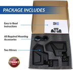 Bevel Engineering Utv Rear View Side Mirror Kit (2 Pack) - Fits With 16 - 2 Round Roll Cage Bar - Break Away And Adjustable - Hi